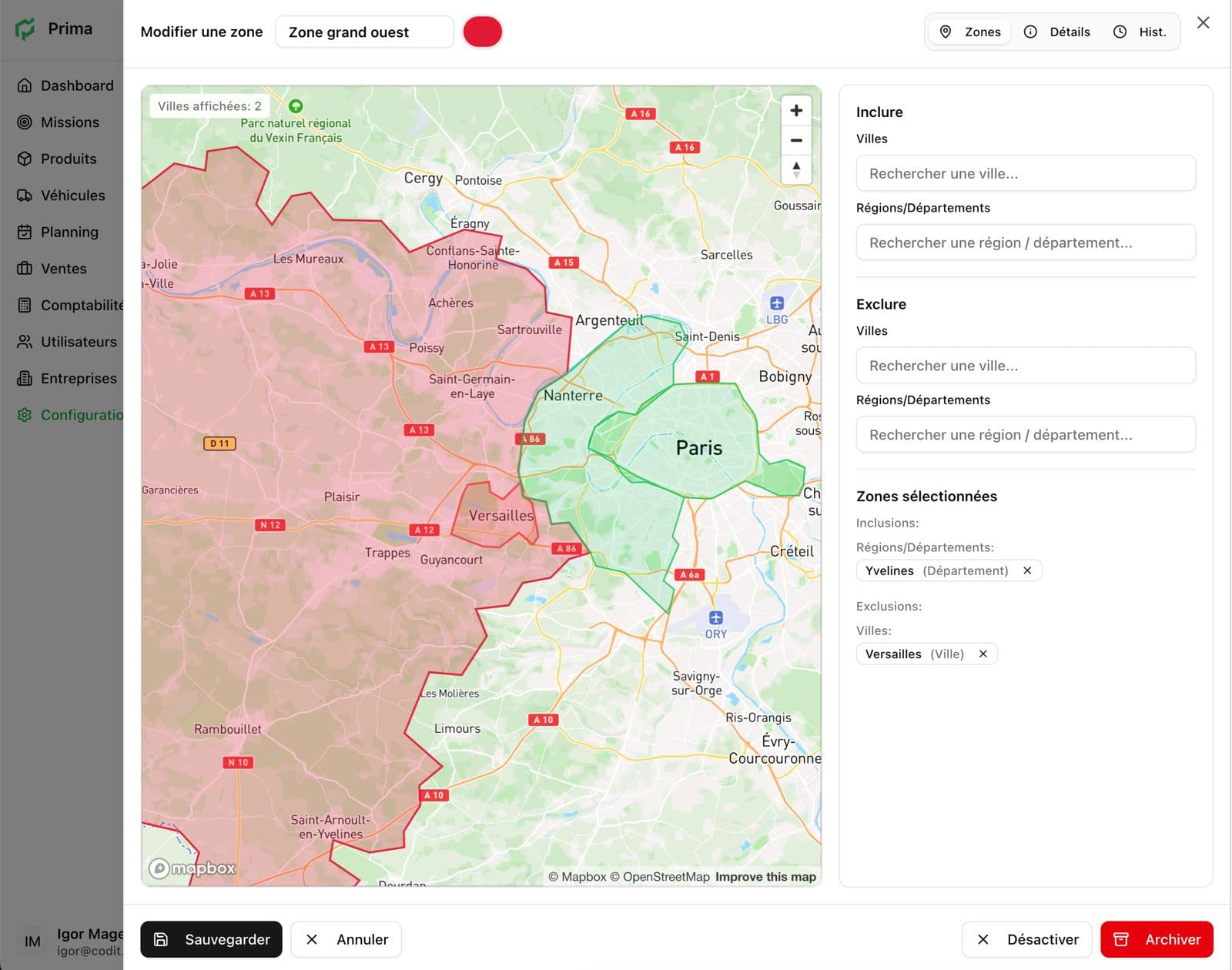 Géolocalisation en direct